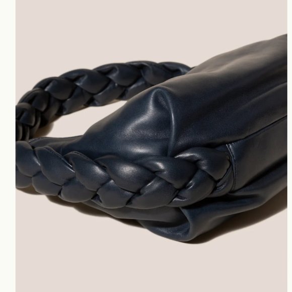 NWT Hereu - Espiga Lambskin Braided Handle Bag - Navy - Picture 5 of 10